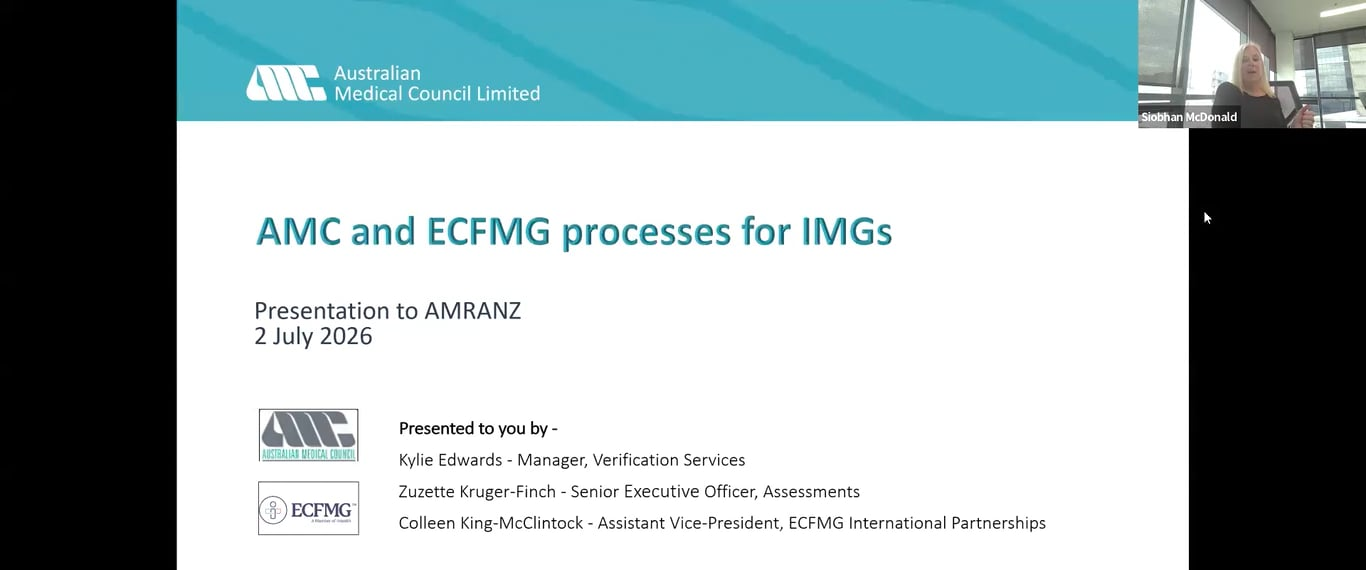 Australian Medical Council (AMC) / Educational Commission for Foreign Medical Graduates (ECFMG)