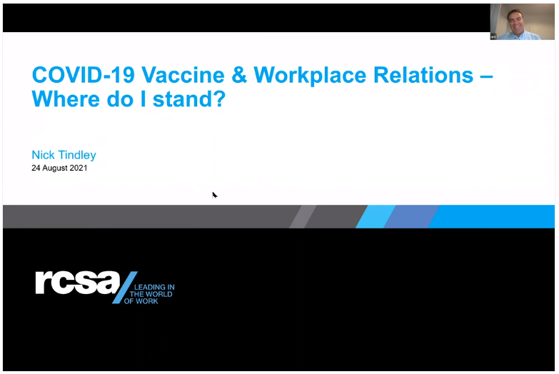 COVID-19 Vaccine and Workplace Relations: August 2021 Update