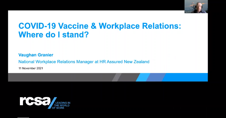 NZ COVID-19 Vaccine and Workplace Relations: Update Nov 2021