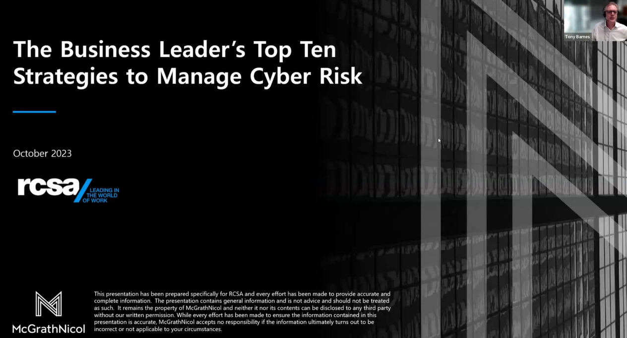 Non-Technical Business Leader’s Top Ten of Cyber Risk